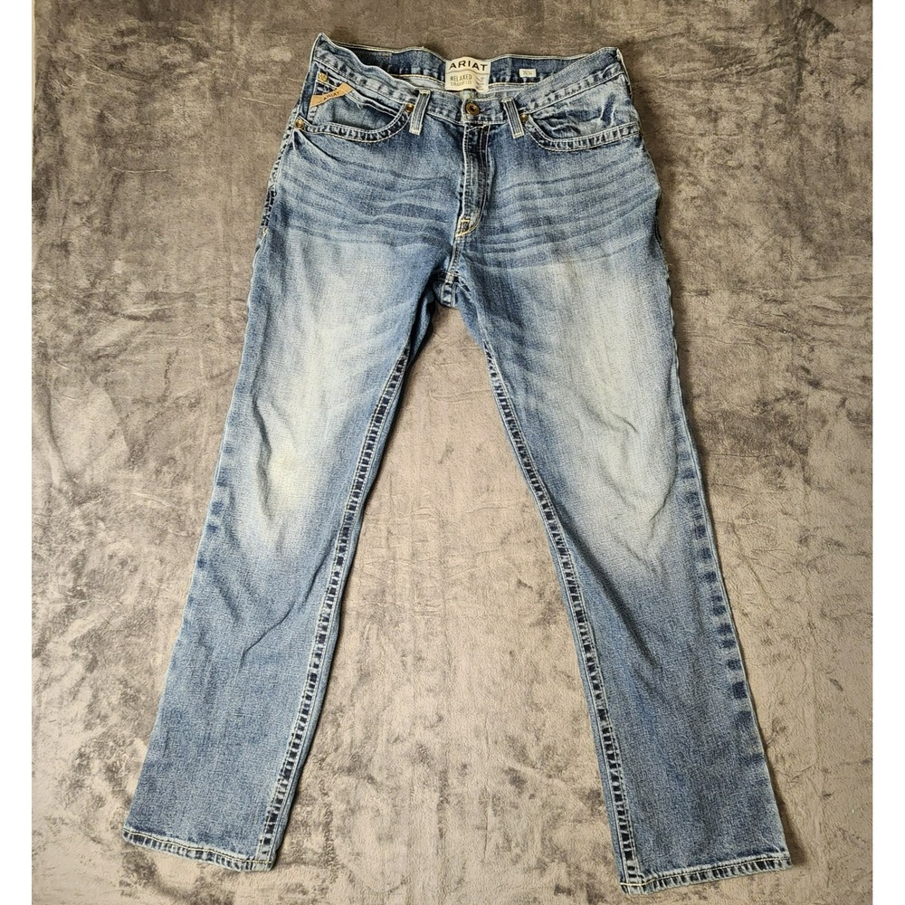 Ariat Mens Jeans 35x34(fit 35x33) M4 Shoreway Relaxed Straight Leg Western Denim